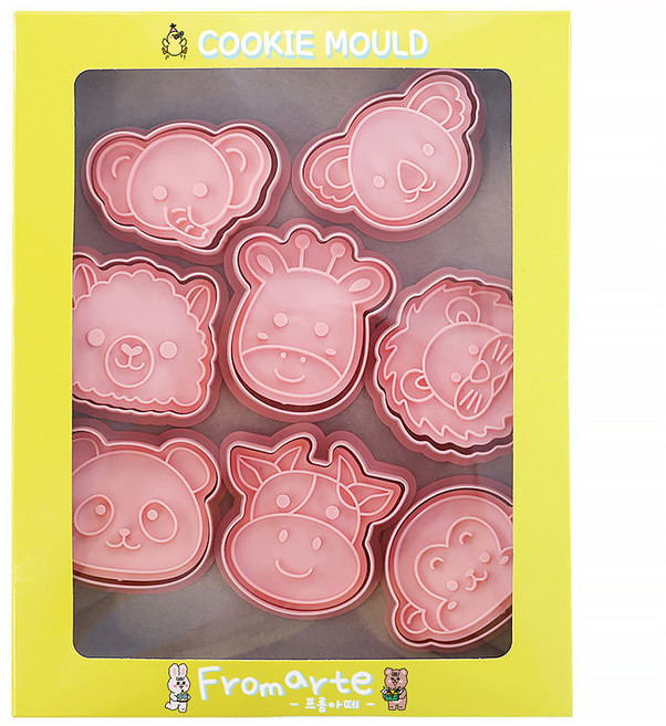 프롬아떼 쿠키커터 8종 세트, 숲속동물B스탬프, 1세트