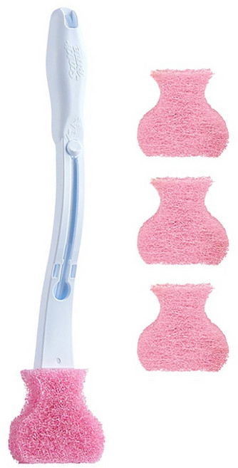 3M Scotch-Brite 百利 替換式馬桶刷 除菌抗汙型 手柄 x 1 + 刷頭 x 4, 粉紅色 + 白色, 1盒