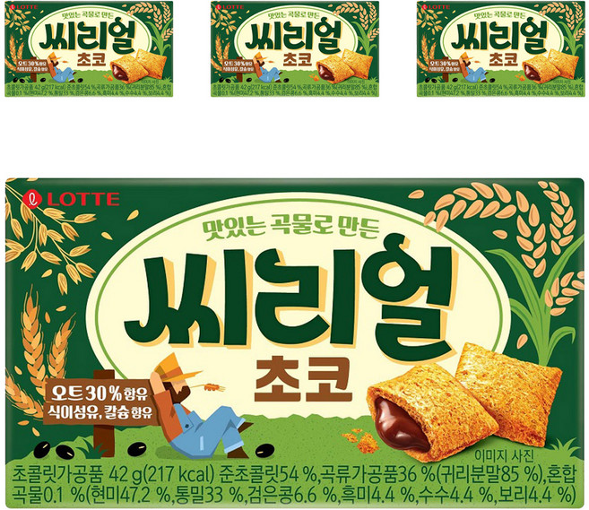 롯데웰푸드 씨리얼 초코, 42g, 4개