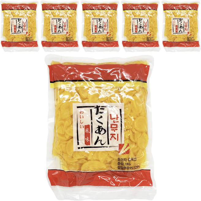 토호식품 단무지 슬라이스, 1kg, 6개