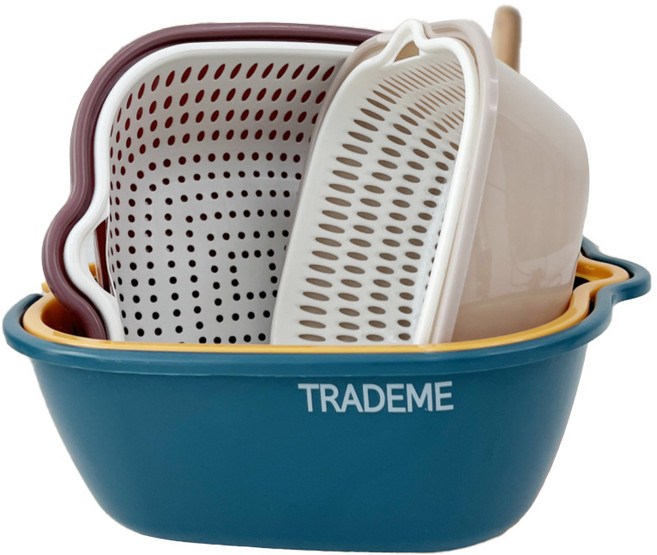 트레이드미 물빠짐 과일 세척바구니 6p, 믹스컬러, 1세트