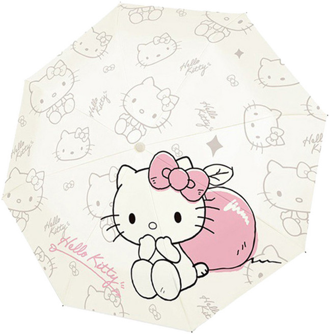 Annasha 安娜淑 Hello Kitty 凱蒂貓 自動摺疊傘 可愛卡通遮陽傘 兒童雨傘