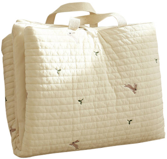 아솜느 순면 100수 낮잠패드 일체형, 토끼 + 무지(뒷면)