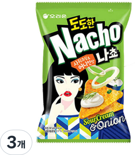 도도한나쵸 사워크림 & 어니언맛, 92g, 3개