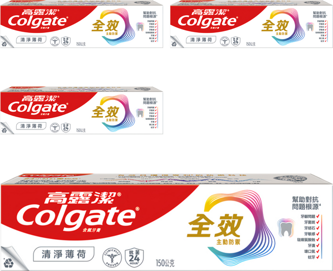 Colgate 高露潔 全效牙膏 清淨薄荷, 150g, 4條