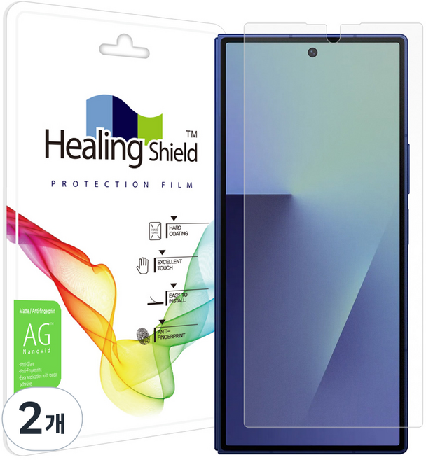 Healing Shield 低反射防指紋外部螢幕保護膜, 2個