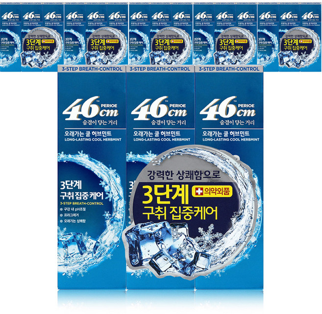 페리오 46cm 롱래스팅 쿨허브민트 치약, 100g, 18개
