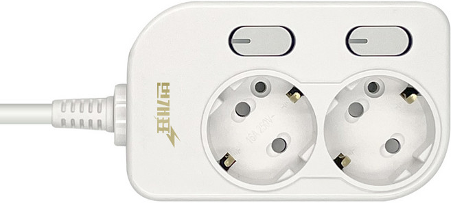 번개표 절전형 뉴개별스위치 멀티탭 2구 WI-MC31623, 1.5m, 화이트, 1개