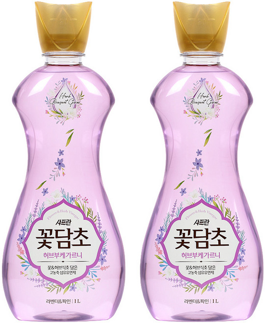 [비건라이프] 샤프란 꽃담초 섬유유연제 라벤더, 1L, 2개