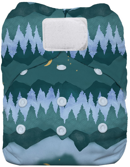 THIRSTIES 成長型 一體式 AIO布尿布 有機棉 魔鬼氈, Mountain Twilight, 1件