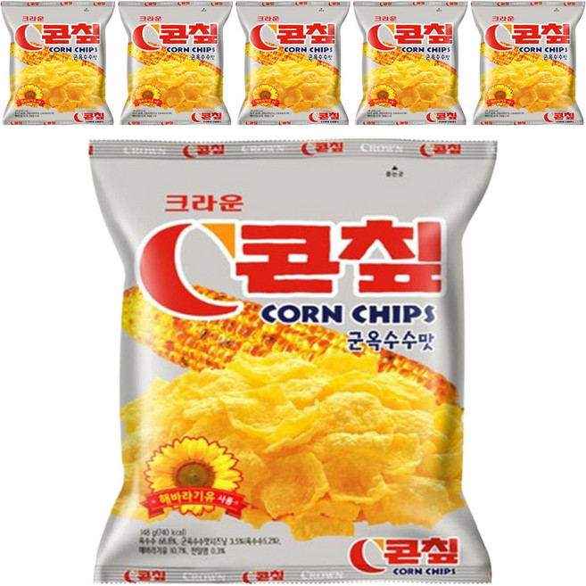 크라운 콘칲 군옥수수맛, 148g, 6개