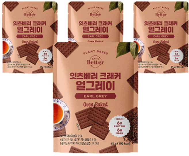 잇츠베러 크래커 얼그레이맛, 45g, 4개