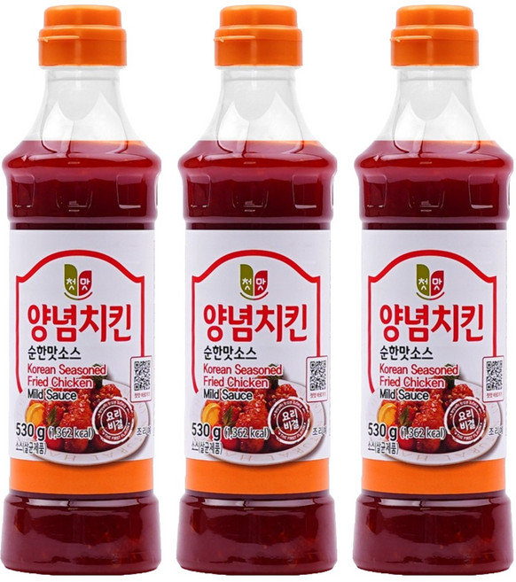 첫맛 양념치킨 순한맛소스, 530g, 3개