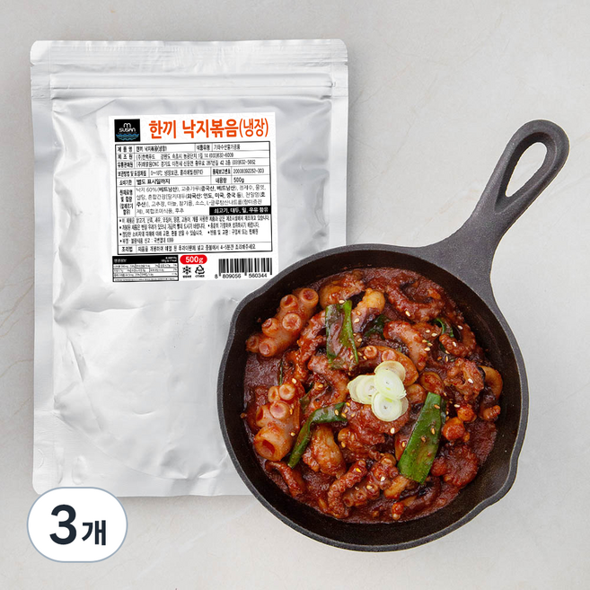 엠수산 한끼 낙지볶음, 500g, 3개