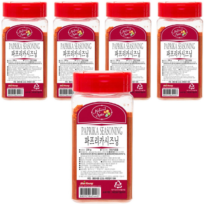 내츄럴스파이스 파프리카시즈닝, 230g, 5개