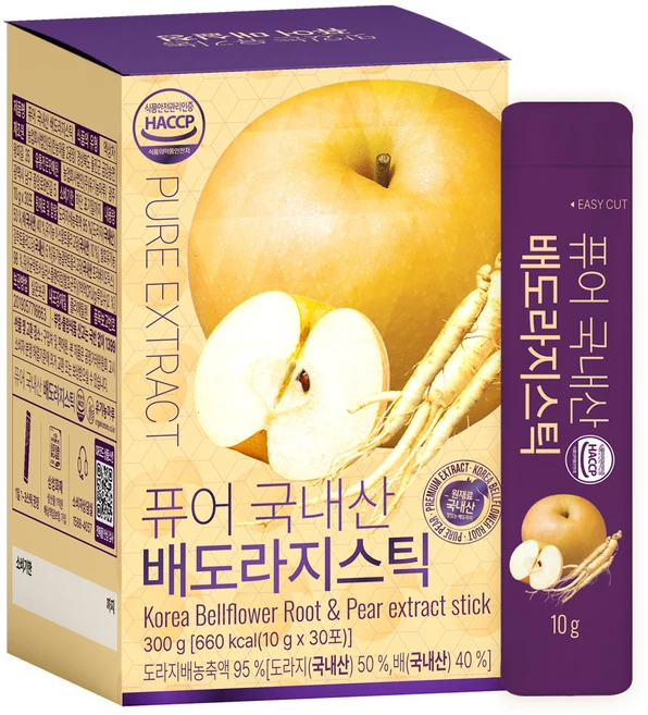 유기농마루 정품 퓨어 국내산 배도라지청 스틱, 10g, 30개입, 1개 - 쿠팡