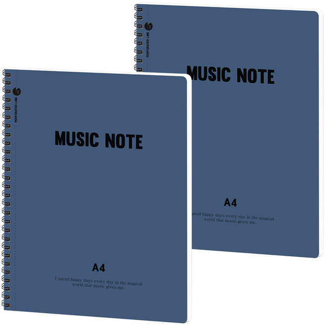 뭉구 뜯어쓰는 A4 절취선 음악노트, 블루, 2개