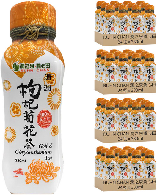 RUHN CHAN 潤之泉潤心田 枸杞菊花茶, 330ml, 96瓶