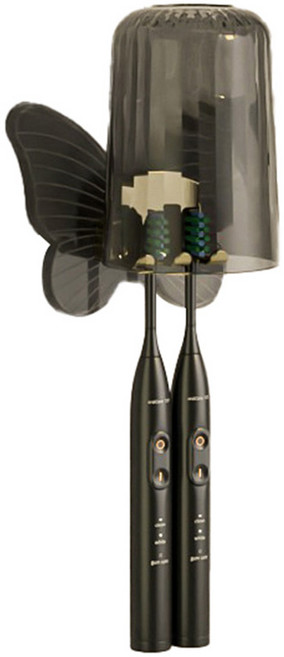 피어니스트 욕실 양치컵 칫솔꽂이, 검정 나비, 1개