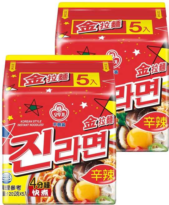 OTOKI 不倒翁 金拉麵 辣味 120g, 10包