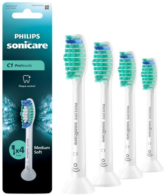 PHILIPS 飛利浦 C1 ProResults 牙刷刷頭 白色, HX6014/14, 4個