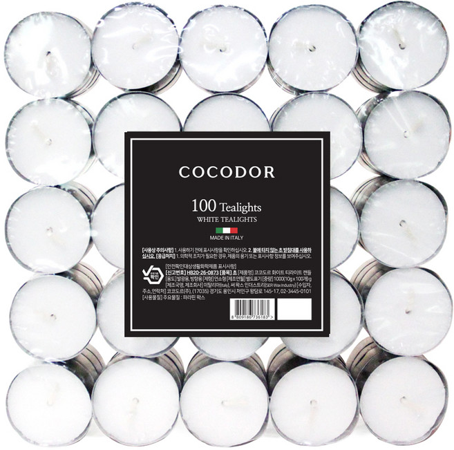 코코도르 화이트 티라이트 캔들, 10g, 100개