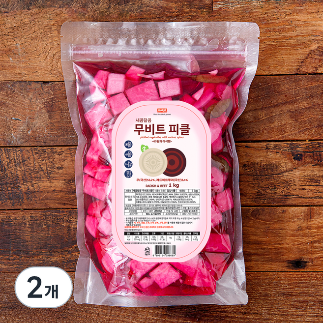 나무새 새콤달콤 무비트피클, 1kg, 2개