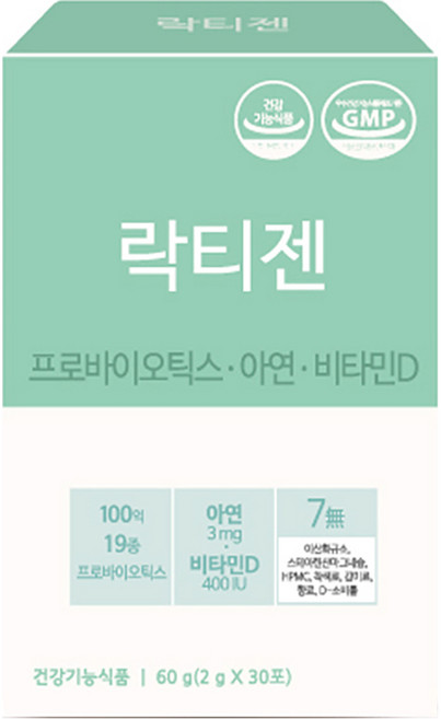 락티젠 프로바이오틱스 아연 비타민D 유산균 30p, 60g, 1개