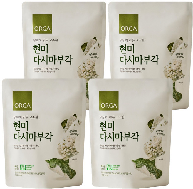 올가홀푸드 현미 다시마부각, 40g, 4개