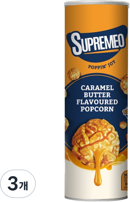 슈프리모팝콘 카라멜 버터맛, 3개, 80g