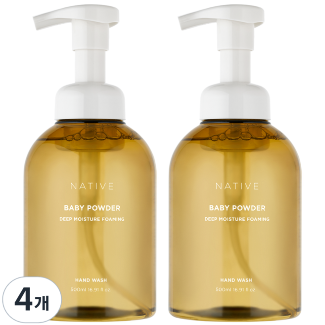 AVCA Native 深層保濕泡沫洗手乳 嬰兒爽身粉香, 500ml, 4個