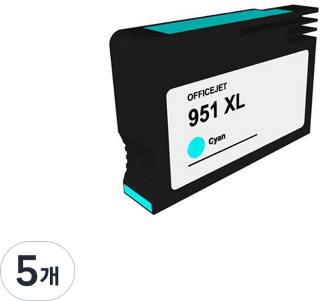 토너피아 HP951XL 대용량 호환잉크 CN046AA, 파랑, 5개