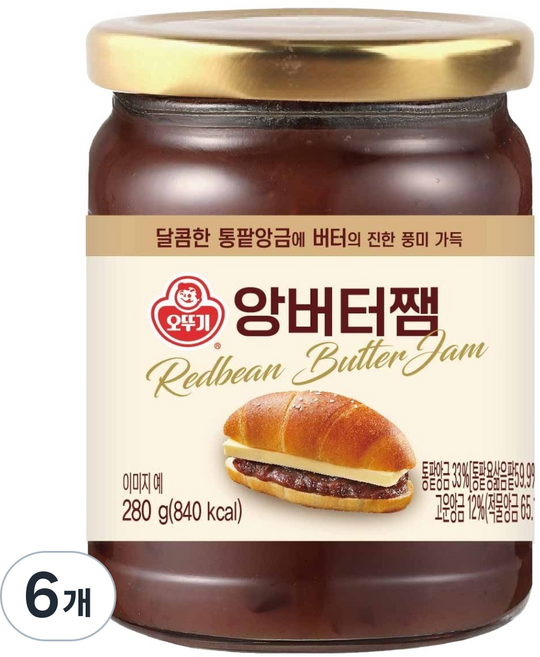 오뚜기 앙버터쨈, 280g, 6개