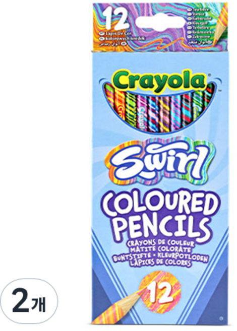 크레욜라 컬러풀 색연필, 2개, 12색