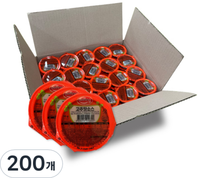 델링 고추핫소스, 30g, 200개