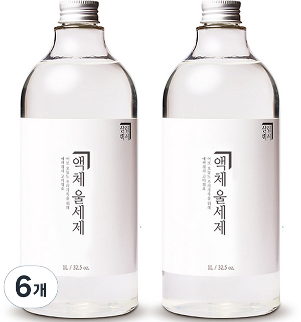 살림백서 액체 울세제 본품, 1L, 1개입, 6개