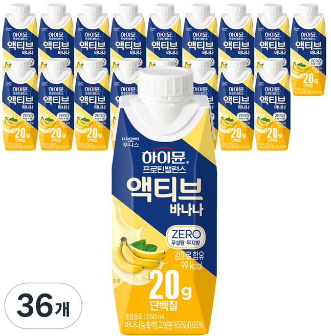 하이뮨 프로틴 밸런스 액티브 바나나 ZERO, 36개, 250ml