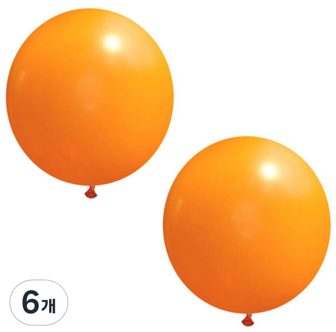 셈퍼텍스 대형라운드풍선 90cm 1입, 오렌지, 6개
