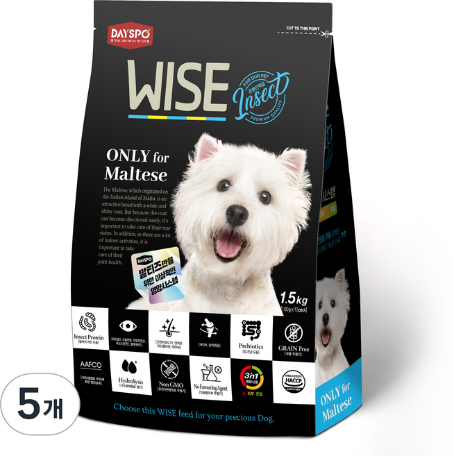 데이스포 강아지 와이즈 인섹트 기능성 사료, 5개
