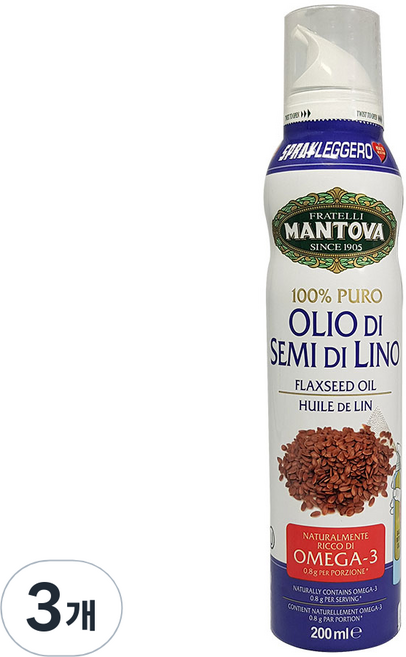 만토바 아마씨 오일 스프레이, 200ml, 3개