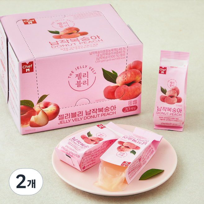 쉐프엠 젤리블리 납작복숭아, 60g, 20개입, 2박스