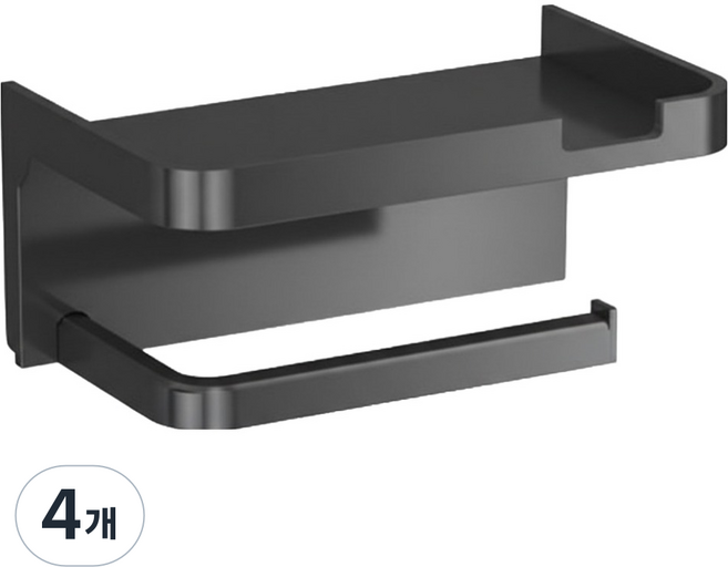 쉐리엘 고급 무타공 휴지걸이, 그레이, 4개