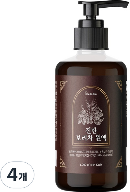 헬로바이오 진한 보리차 원액, 1kg, 4개