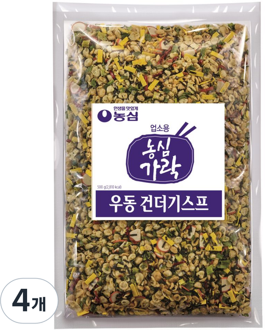 농심가락 우동 건더기스프, 500g, 4개