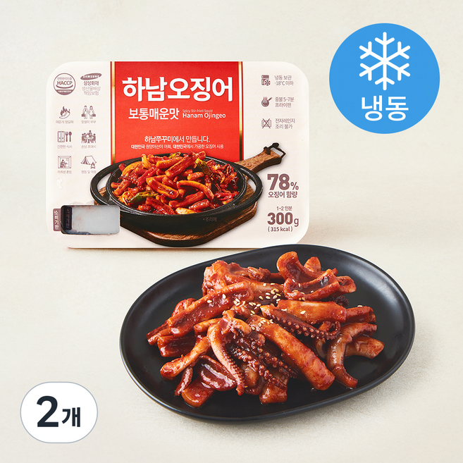 하남쭈꾸미 하남오징어 보통매운맛 (냉동), 2개, 300g