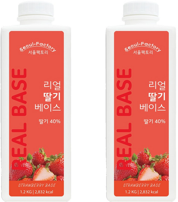 서울팩토리 리얼 딸기 베이스, 2개, 1.2kg