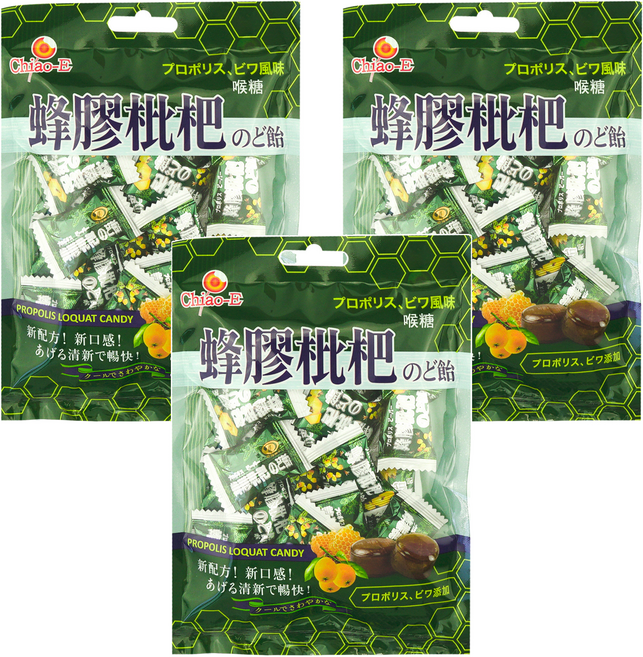 Chiao-E 巧益 蜂膠枇杷糖, 110g, 3袋
