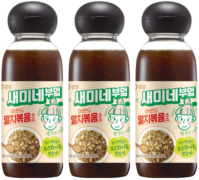 새미네부엌 아몬드 멸치볶음소스, 390g, 3개