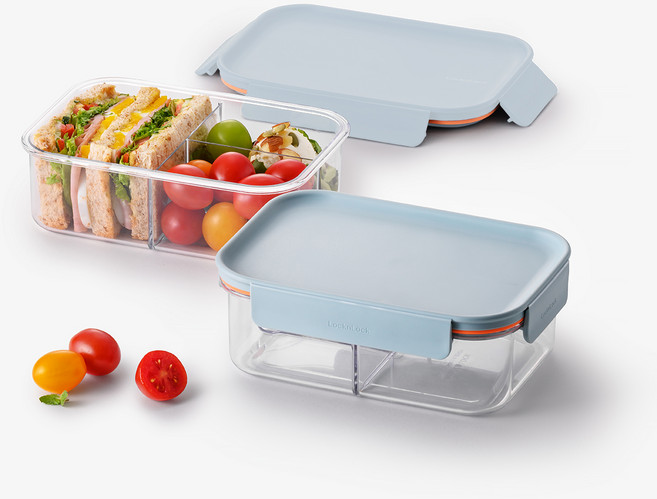 락앤락 비스프리 모듈러 플러스 직사각 칸칸이 민트, 2개, 850ml