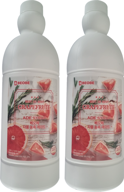 베오베 자몽 농축 에이드, 1.8kg, 2개